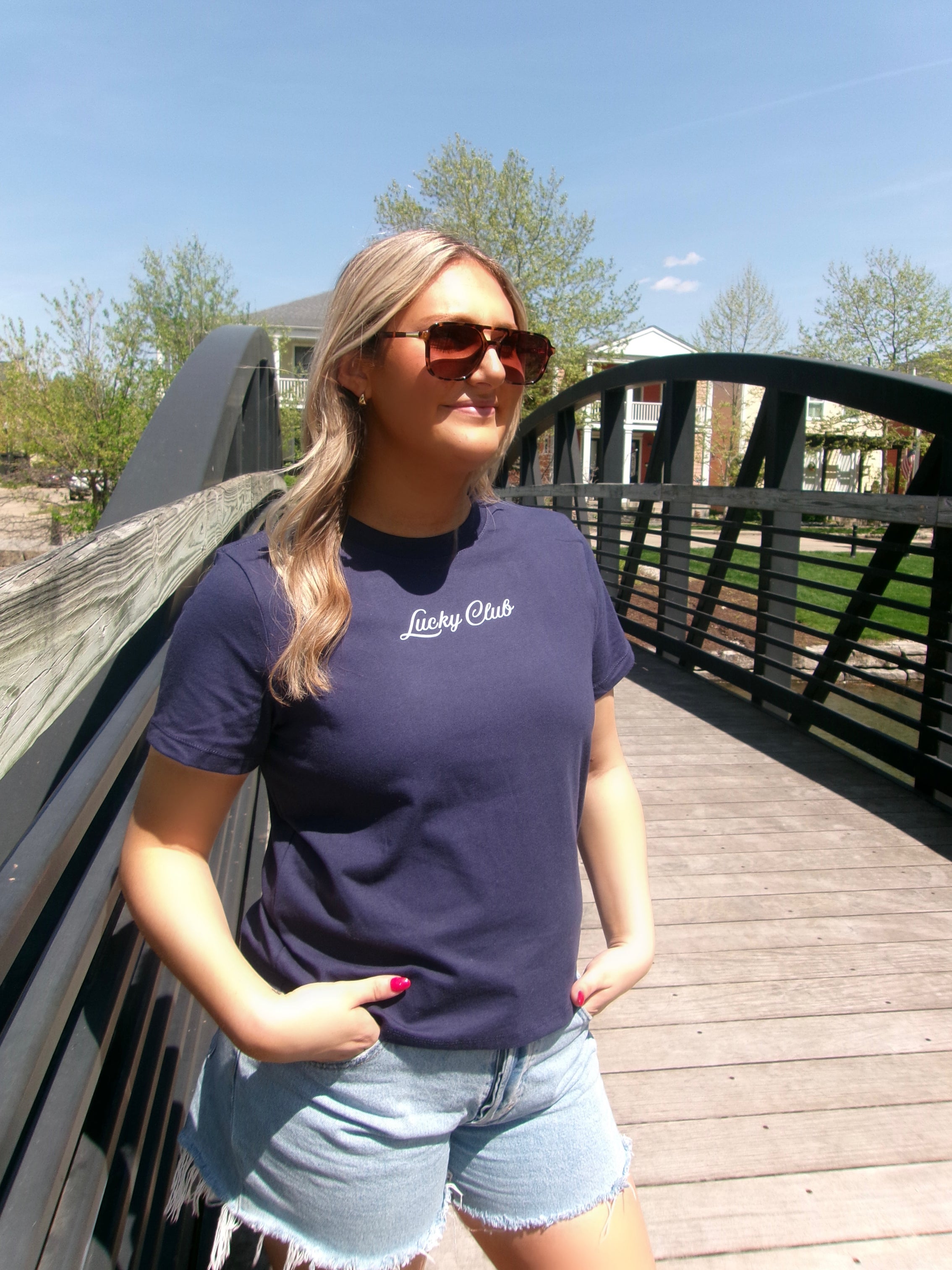 Navy Lucky Club Boxy Tee