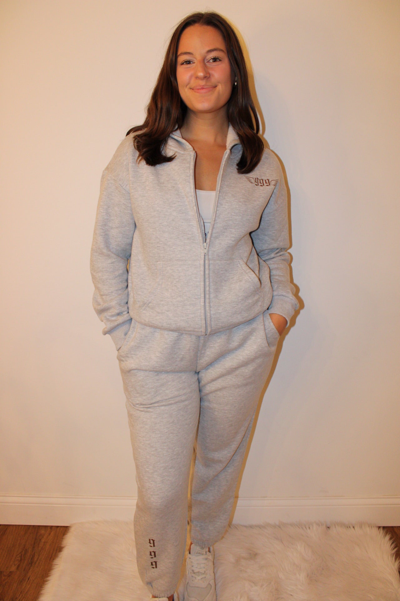 The Gray Zip-Up Sweat Set