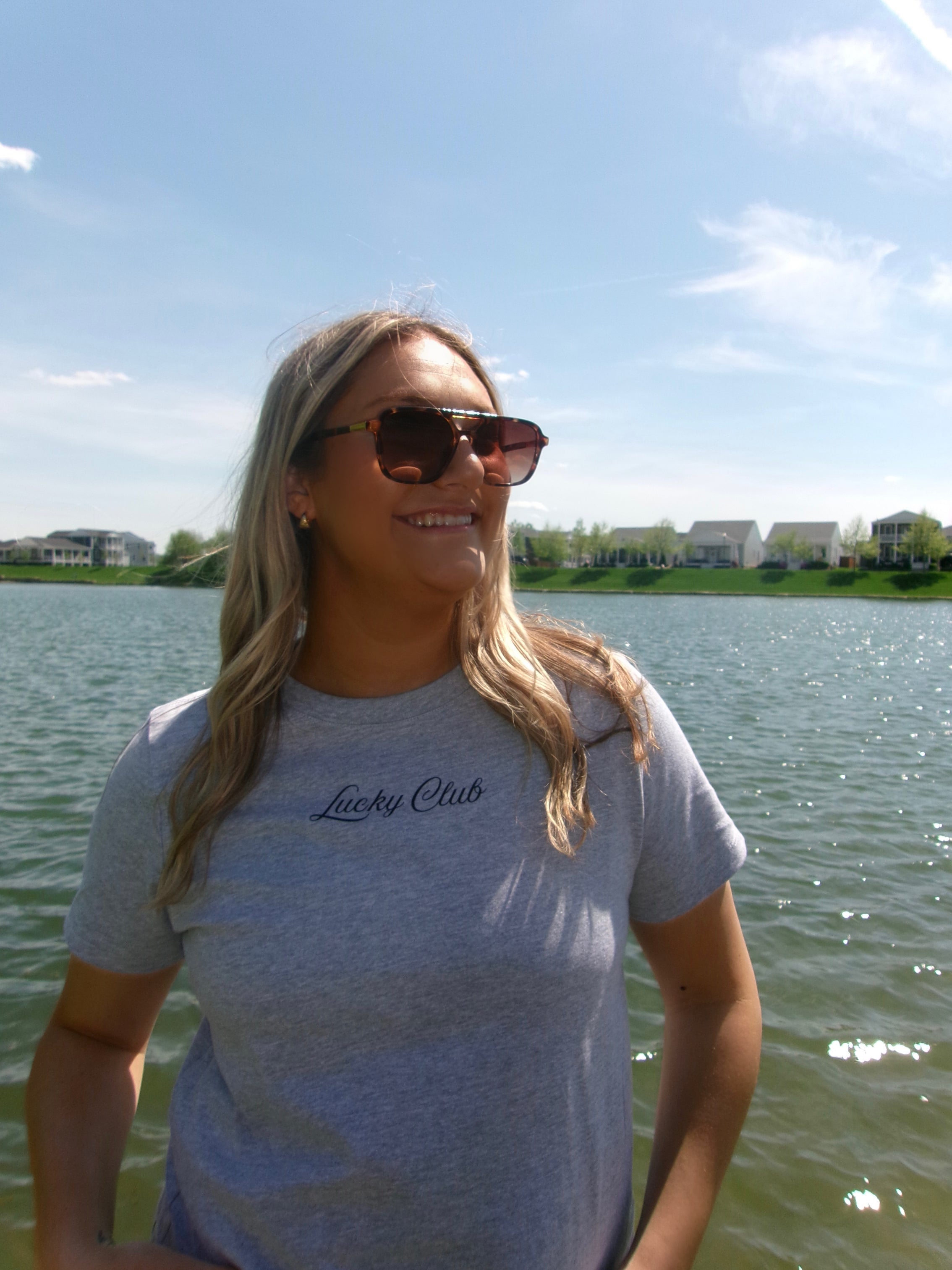 Grey Lucky Club Boxy Tee