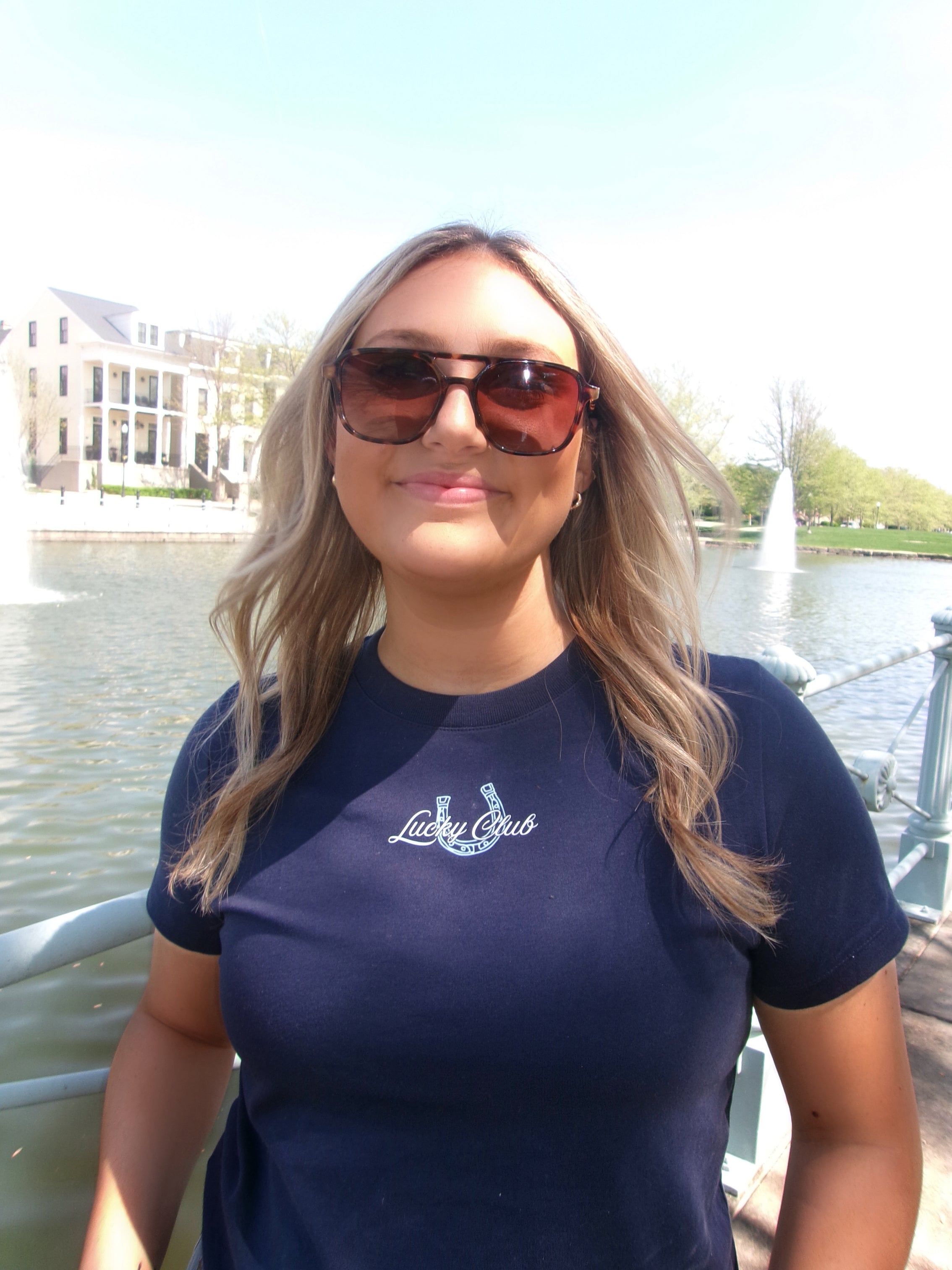 Navy Lucky Club Boxy Tee