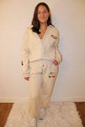 The Cream Zip-Up Sweat Set